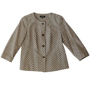 Talbots Vintage Geometric Print Suit Jacket 3/4 Sleeves Lined Women’s Size 10